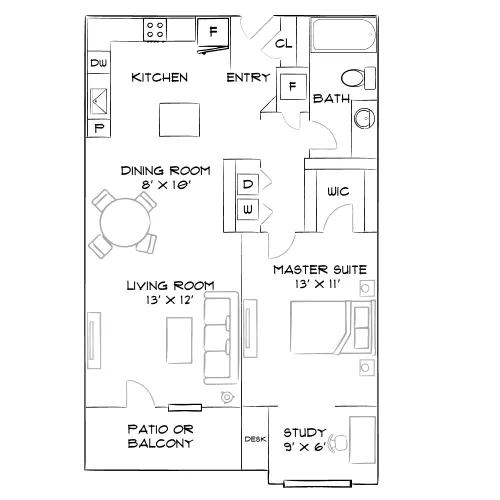 Lakeview at Gateway Park - Denver, CO - Furnished Diagram