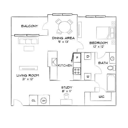 Cue - Jacksonville, FL - Furnished Diagram