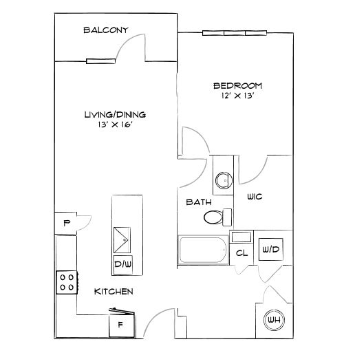 Design 1DD floor plan