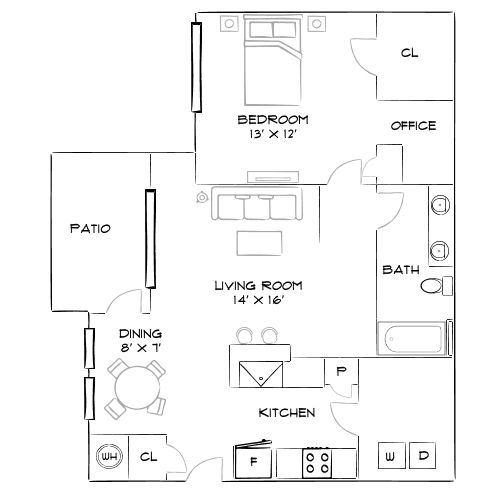 Crestview at Apex Apartments - Apex, NC - Furnished Diagram