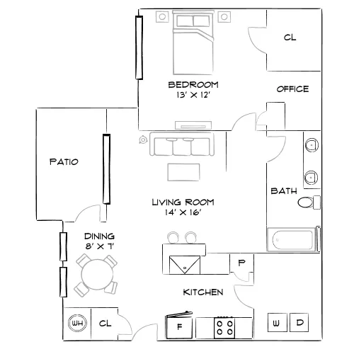 Crestview at Apex Apartments - Apex, NC - Furnished Diagram