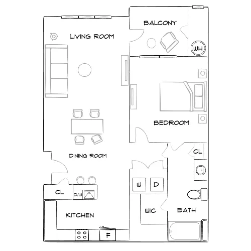 Wesley Village - Charlotte, NC - Furnished Diagram