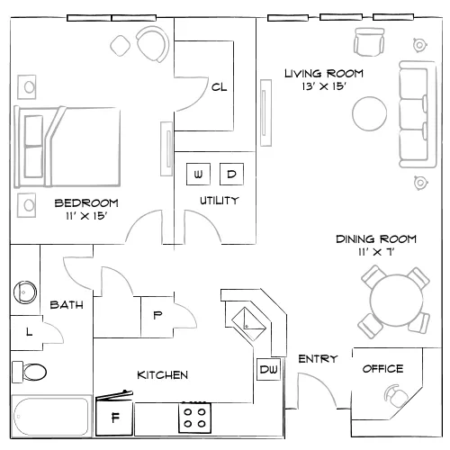 2054 Riverside - Jacksonville, FL - Furnished Diagram