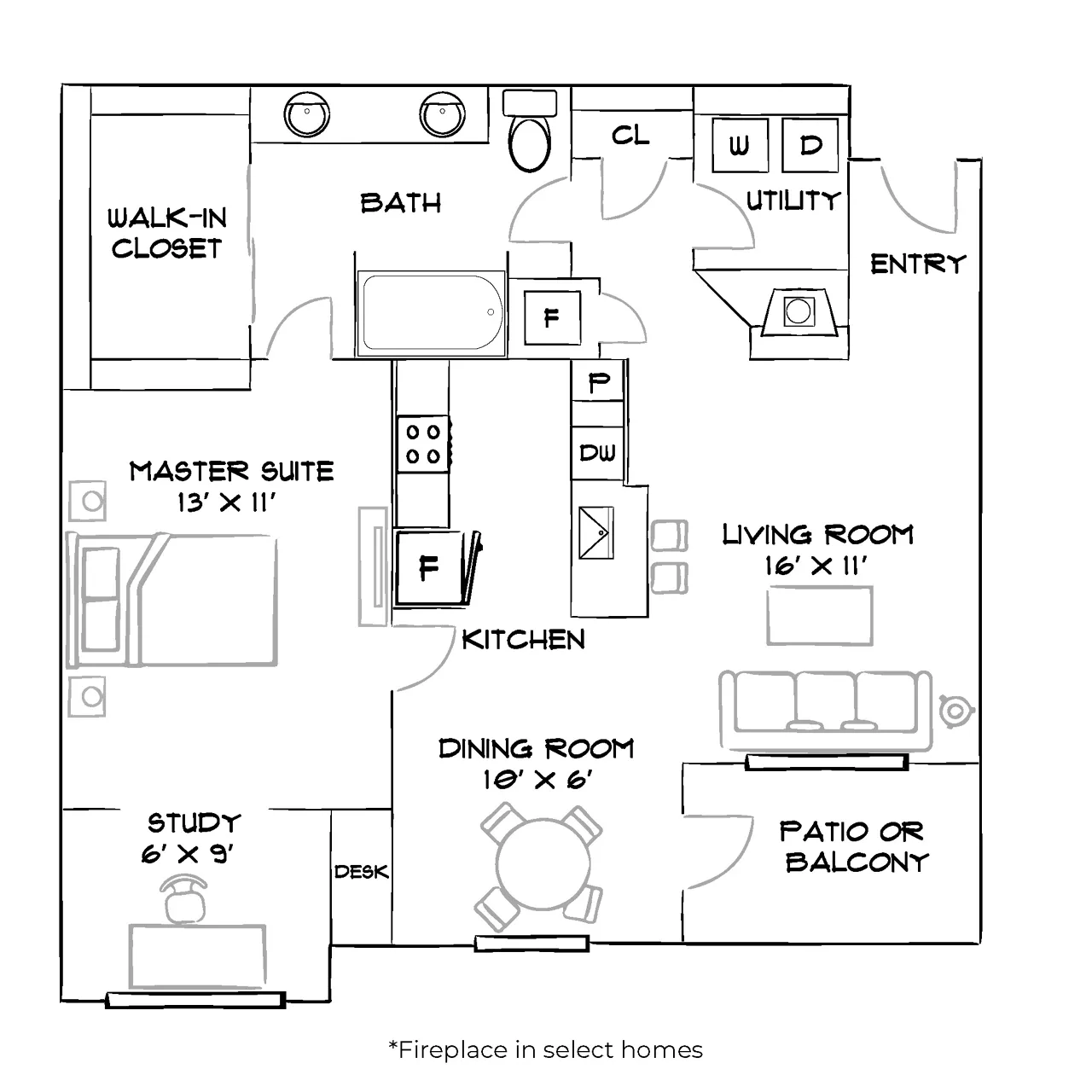 Lakeview at Gateway Park - Denver, CO - Furnished Diagram