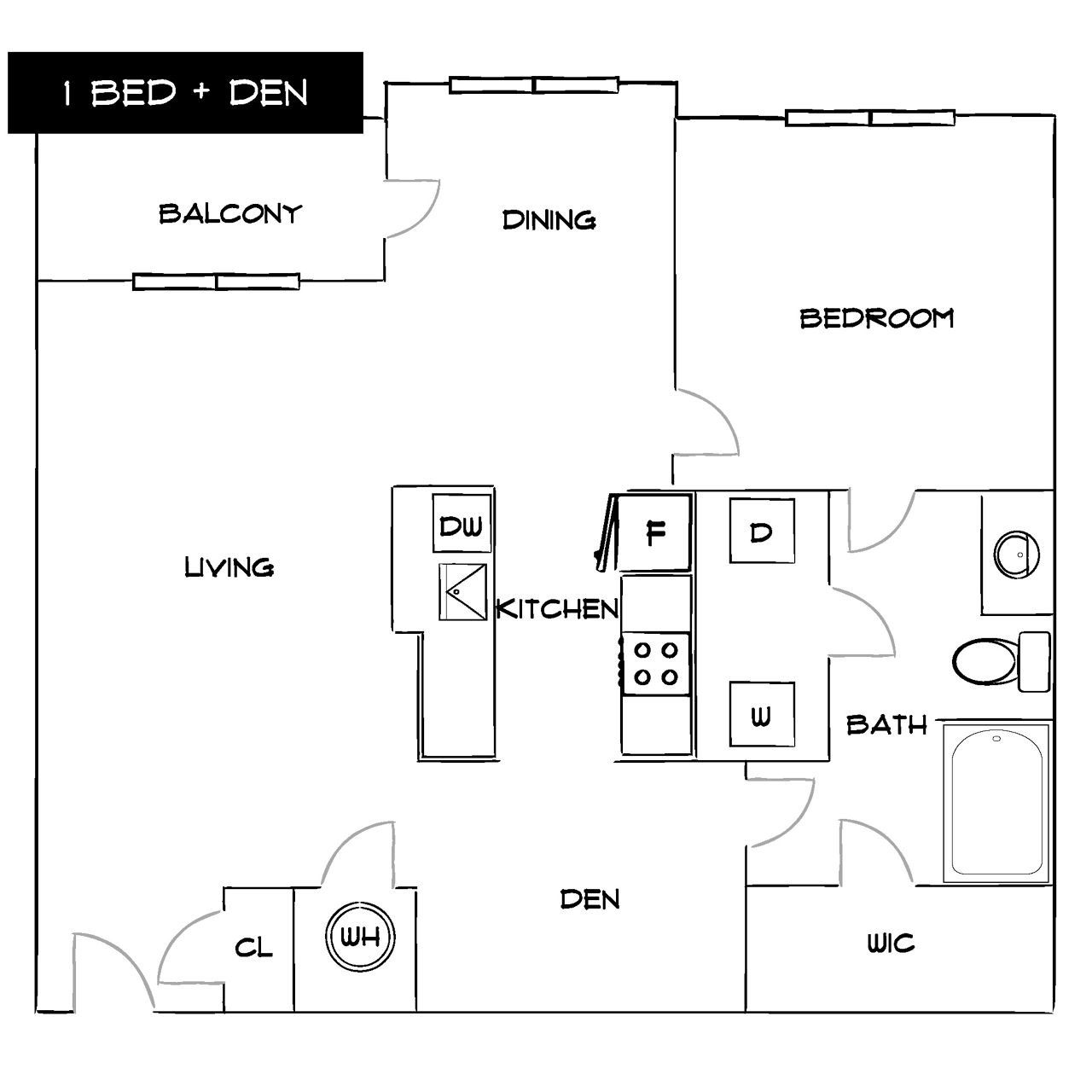 Design 1I with Den floor plan
