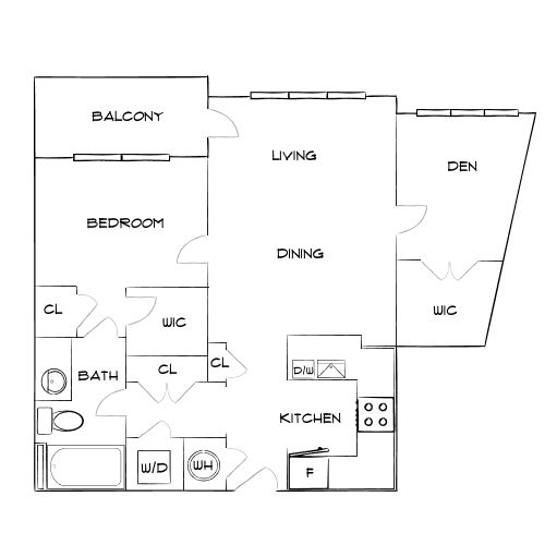 Design 1J floor plan