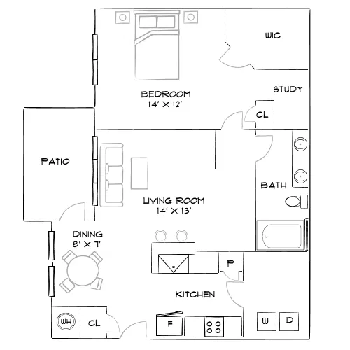 Crestview at Apex Apartments - Apex, NC - Furnished Diagram