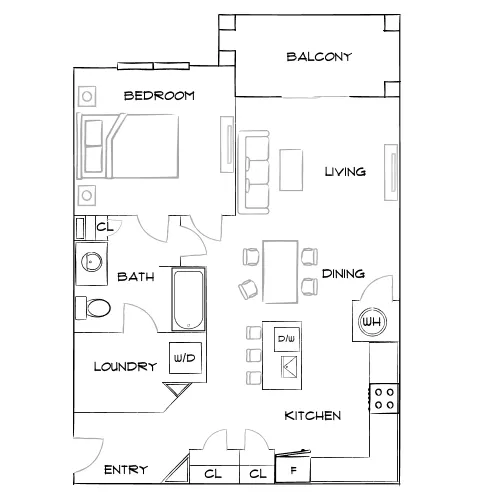 The Sawyer at One Bellevue Place - Nashville, TN - Furnished Diagram