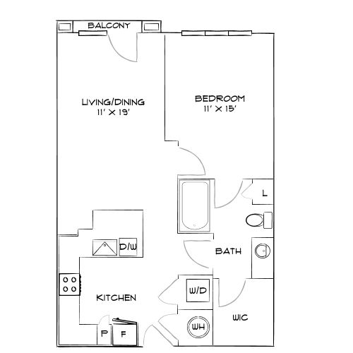Design 1K floor plan