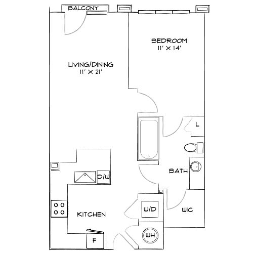 Design 1P floor plan