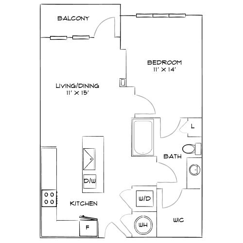 Design 1T floor plan