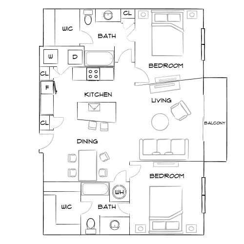 Lofts at 7100 - Las Vegas, NV - Furnished Diagram