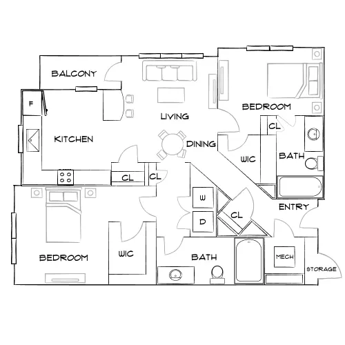 Aldridge at Town Village - Marietta, GA - Furnished Diagram