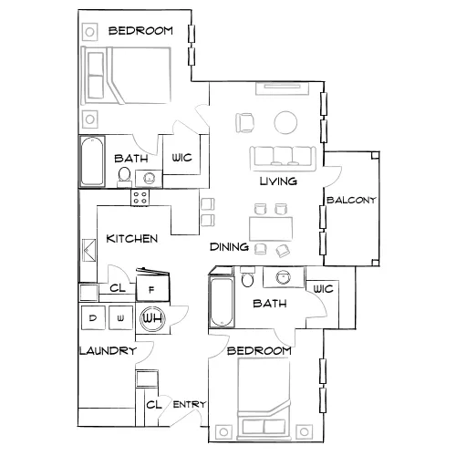 The Willows Ashley Park - Newnan, GA - Furnished Diagram