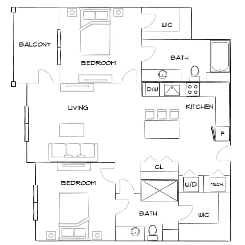Harper Place at Bees Ferry - Charleston, SC - Furnished Diagram