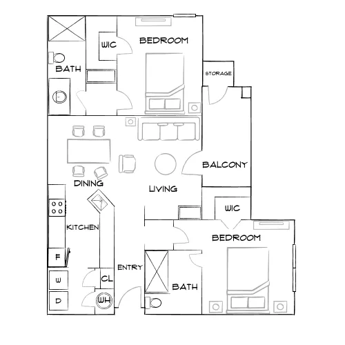 Retreat at Sweetwater - Lawrenceville, GA - Furnished Diagram