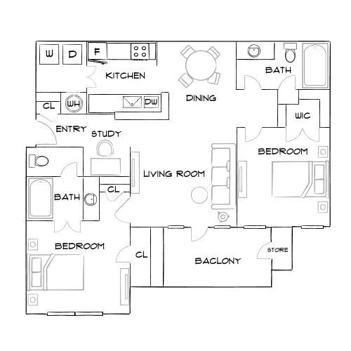 Verdant Peachtree Creek - Atlanta, GA - Furnished Diagram