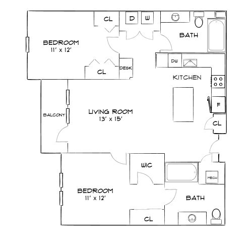 Design 2A floor plan