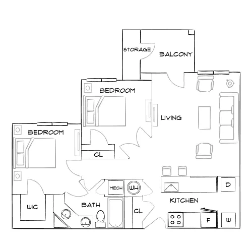 1000 Spalding - Atlanta, GA - Furnished Diagram