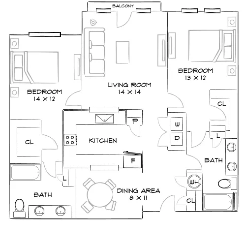The Hartley - Atlanta, GA - Furnished Diagram
