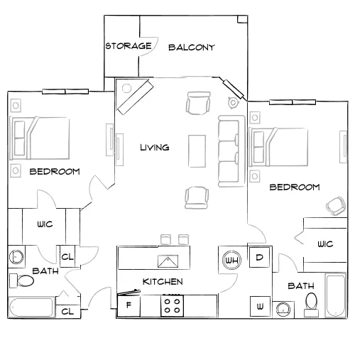 1000 Spalding - Atlanta, GA - Furnished Diagram