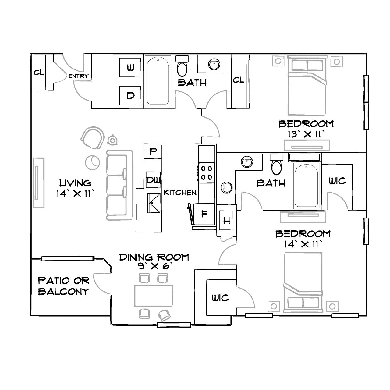 Lakeview at Gateway Park - Denver, CO - Furnished Diagram