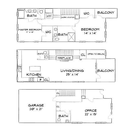 Design 2A25 Live/Work floor plan