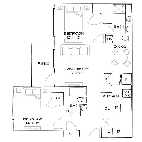 Crestview at Apex Apartments - Apex, NC - Furnished Diagram