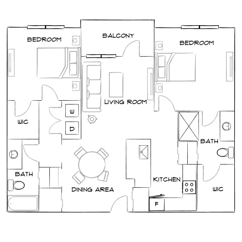 Adara Alexander Place - Raleigh, NC - Furnished Diagram
