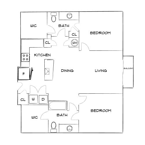 Design 2B floor plan