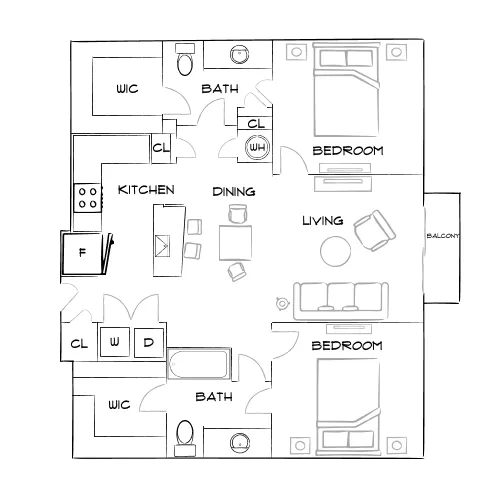 Lofts at 7100 - Las Vegas, NV - Furnished Diagram