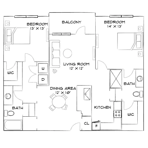 Vera - Jacksonville, FL - Furnished Diagram