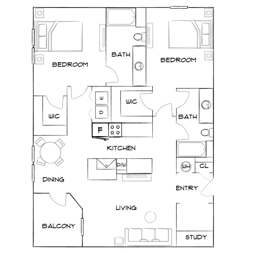 Arbor Place - Douglasville, GA - Furnished Diagram
