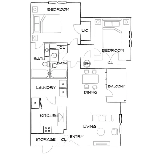 The Willows Ashley Park - Newnan, GA - Furnished Diagram