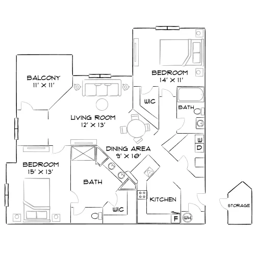 Timucuan Lakeside - Jacksonville, FL - Furnished Diagram