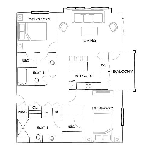 Harper Place at Bees Ferry - Charleston, SC - Furnished Diagram