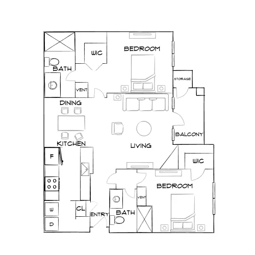 Retreat at Sweetwater - Lawrenceville, GA - Furnished Diagram