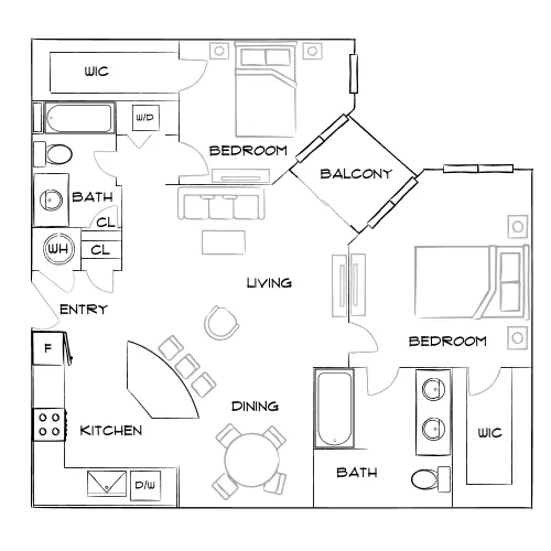 Lenox Village Town Center - Nashville, TN - Furnished Diagram