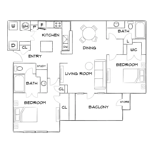 Verdant Peachtree Creek - Atlanta, GA - Furnished Diagram