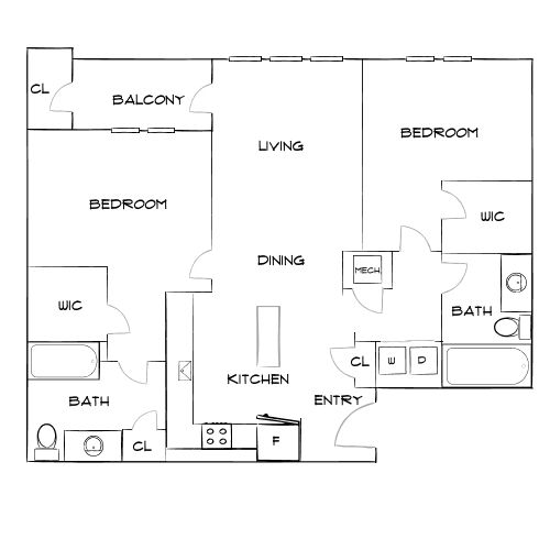 Design 2B floor plan