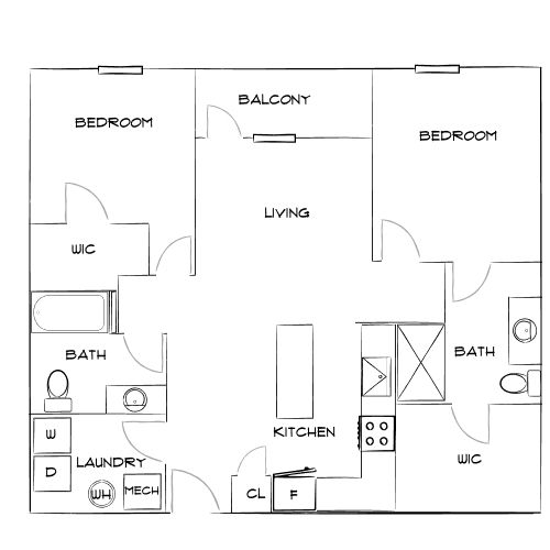 Design 2B floor plan