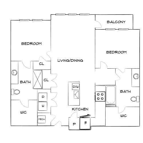Design 2B floor plan