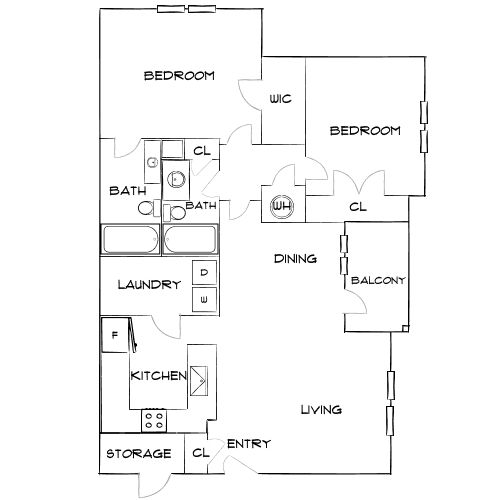 Design 2B floor plan
