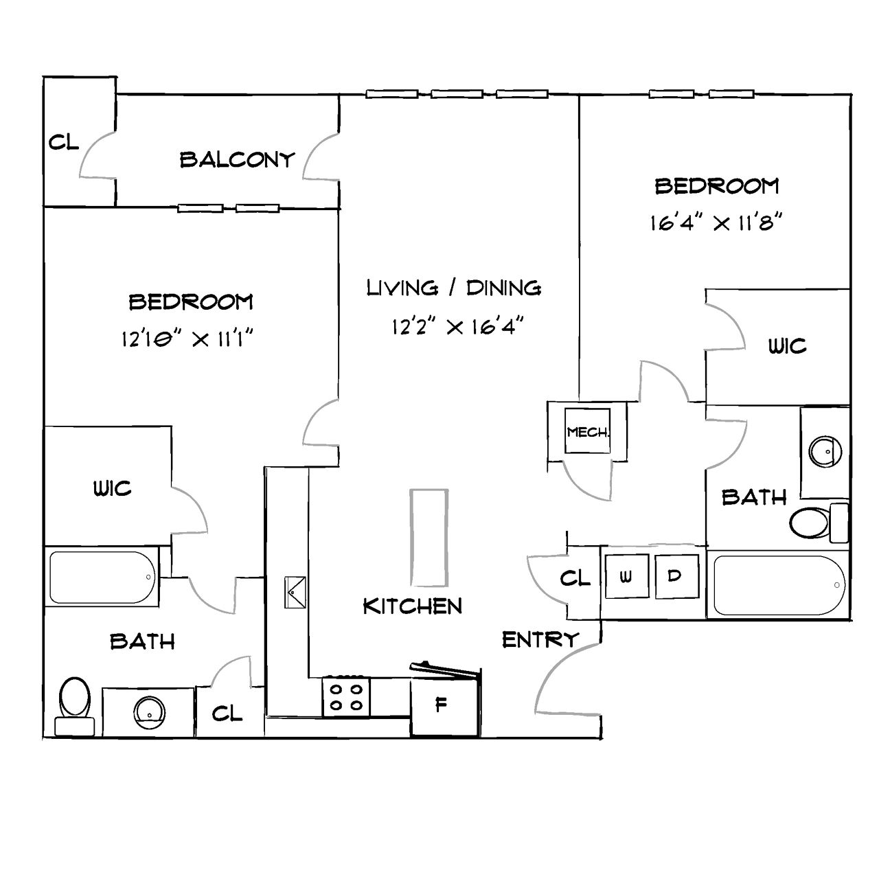 Design 2B floor plan