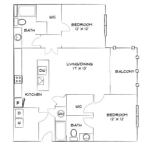 Design 2B floor plan
