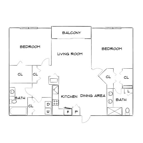 Design 2B floor plan