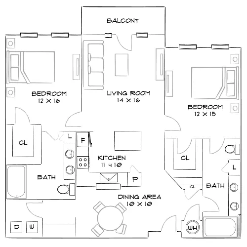 The Hartley - Atlanta, GA - Furnished Diagram