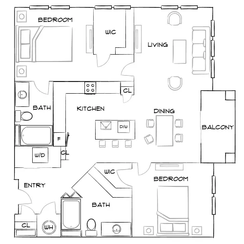 The Sawyer at One Bellevue Place - Nashville, TN - Furnished Diagram