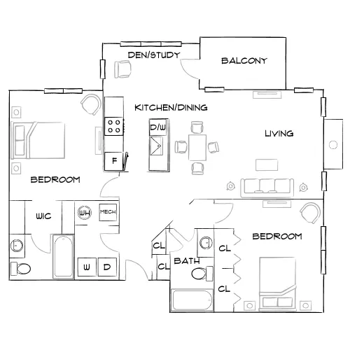 Arden Vue - Decatur, GA - Furnished Diagram