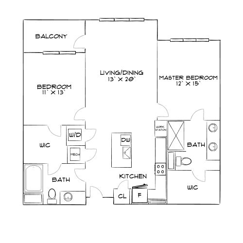 Design 2B20 floor plan